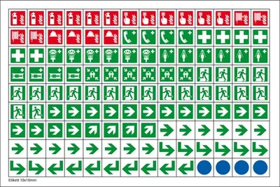 Produktbild von Dreifke® Aufkleber I Minisymbol-Sammelbogen, ISO 7010, Folie, selbstklebend, ...