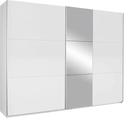 Produktbild von Schwebetürenschrank - Alpinweiß - 261 x 210 cm - mit Spiegel