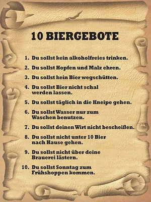 Produktbild von vianmo Holzschild 40x30 cm 10 Biergebote du sollst kein