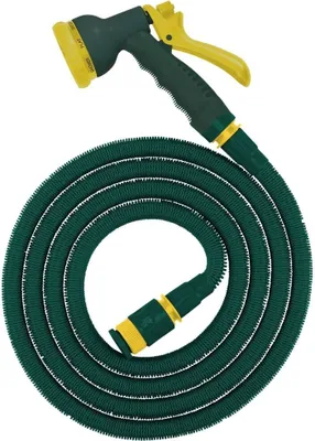Produktbild von Steuber Flexibler Gartenschlauch 33m inkl. Sprühkopf, Komplett-Set, 3 fach dehnbar