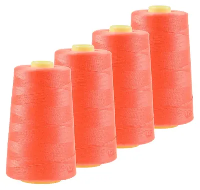 4 x 4572m Polyester Overlock Garn neonorange