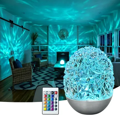 LED-Ei-Lampe mit 16 RGB-Farben, Fernbedienung, silberner Sockel