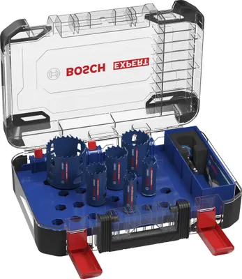 Image de Coffret 6 trépans EXPERT Multi Material Power Change Plus 22/25/35/40/51/68x60 mm – 9 pièces – BOSCH – 2608901907
