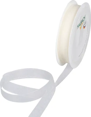 Produktbild von Transparentes Organzaband in Creme, 10 mm breit, ca. 10 m lang, mit Webkante