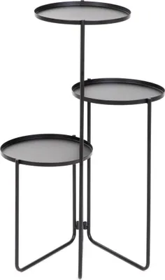 Zdjęcie produktu dla HOMLA ROH trzypoziomowy kwietnik czarny 25x48/70 cm