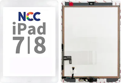 Produktbild von OEM NCC Prime Touchscreen Displayglas Klebestreifen Weiß für iPad 7 2019 & iPad 8 2020 & Werkzeug