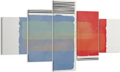 Produktbild von Bild auf Leinwand - Leinwandbild - 5 Teile - Stück Geometrisch Rechtecke - 125x70cm - Wand Bild - Wanddeko - Wandbilder - Leinwanddruck - Bilder - Wanddekoration - Leinwand bilder - EA125x70-4809