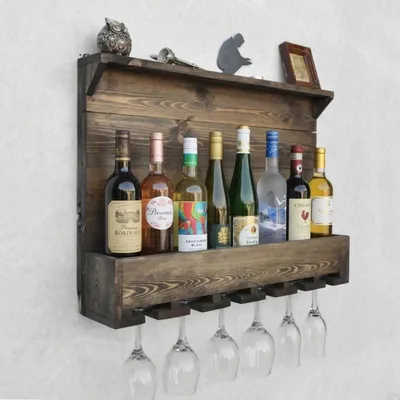 Obrázok produktu pre Skye Decor, elegantná nástenná polička z 100% masívneho dreva, 70 cm, hnedá
