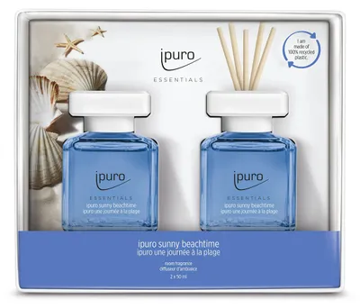 Produktbild von ipuro - Essentials Raumduft SUNNY BEACHTIME 2x50ml | Raumerfrischer mit Grapefru