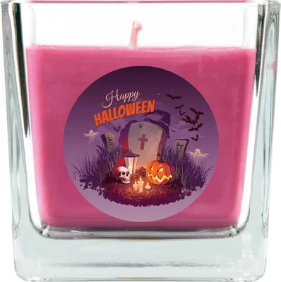 Zdjęcie produktu dla Świeca zapachowa HS Candle "Halloween" w słoiku - wiele motywów do wyboru, idealna jesienna dekoracja