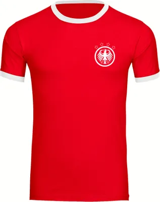 Produktbild von multifanshop Kontrast T-Shirt - Deutschland - Adler Retro, rot/weiß, Größe S