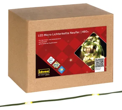 LED-Lichtkette 480 warmweiße LEDs, 52,9 m, Timer, Innen/Außen