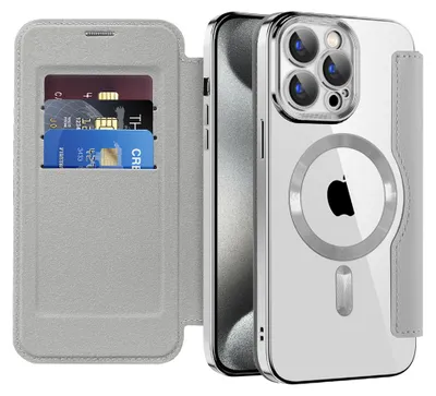 Produktbild von Techsuit - SmartMag Book Hülle für iPhone 15 Pro Max - grau