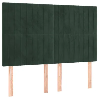 Obrázek produktu pro Čelo postele tmavě zelené 144x5x118/128 cm sametové
