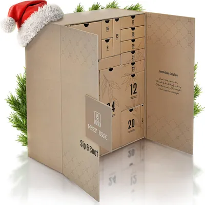 Immagine prodotto di Mary Rose - Calendario dell'Avvento con tè e matcha – 24 giorni di piacere del tè con accessori esclusivi – Il regalo di Natale perfetto
