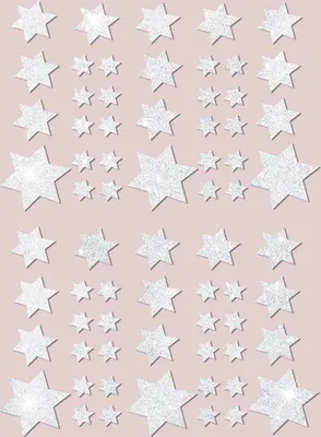 Produktbild von Oblique Unique 68 Sterne Sticker Aufkleber Glitzernd Funkelnd Weihnachtsdeko Weihnachtssterne - weiß