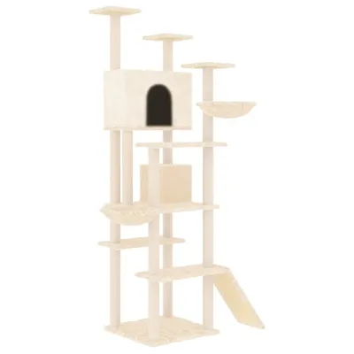 Produktbild von vidaXL Kratzbaum mit Sisal-Kratzsäulen Creme 191 cm
