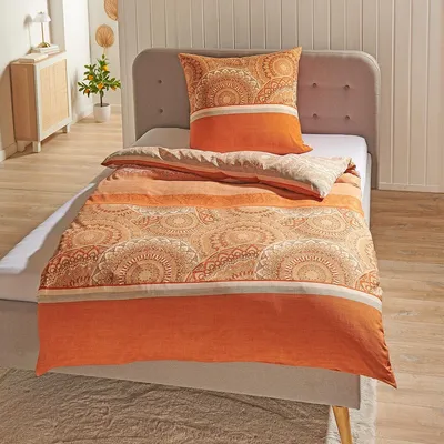 Produktbild von Traumschlaf Soft-Touch Mikrofaser Bettwäsche Karlsruhe orange 200x220 cm + 2x 80x80 cm