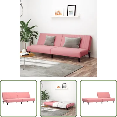 Immagine prodotto di The Living Store Divano letto 2 posti in velluto rosa