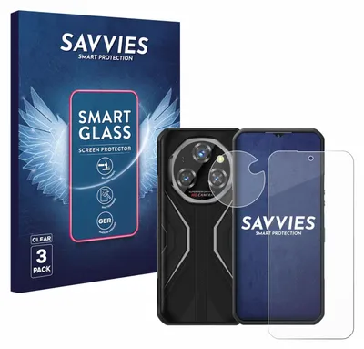 Produktbild von 3x Savvies Schutzglas Folie für Oukitel WP55 Pro (Display+Kamera) 9H Panzer Schutzfolie Glas Displayschutz klar transparent