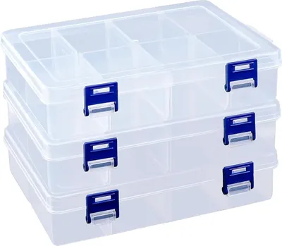 Obrázek produktu pro Úložný box - Průhledný třídicí box s 8 přihrádkami - Na malé díly