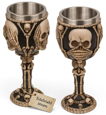 Imagen del producto de Solidchoice - Copa de vino con diseño 3D de calavera, 300 ml
