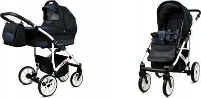 Produktbild von BabyLux® Largo | 2in1 Kinderwagen Set | Black Grey | Kombikinderwagen | Kinderwagenset | Buggy +