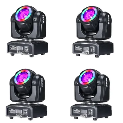 Zdjęcie produktu dla Ruchome oświetlenie sceniczne LED, wiązka 60W, RGB 3w1 Halo, 4 światła 60W BEAM, wtyczka EU