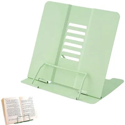 Immagine prodotto di Ibenzoa®: Porta libri in metallo regolabile – supporto multifunzionale per la lettura con 6 posizioni regolabili, pieghevole, ideale per la casa, l'ufficio, la scuola e la biblioteca