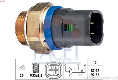Produktbild von FACET 7.5647 Temperaturschalter Kühlerlüfter Thermoschalter für RENAULT KANGOO (KC0/1) MASTER II Kasten (FD) KANGOO Express (FC0/1) Scénic I