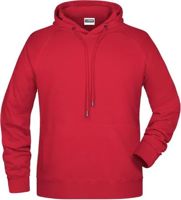 Produktbild von Men's Hoody Kapuzensweat mit Raglanärmeln red, Gr. L