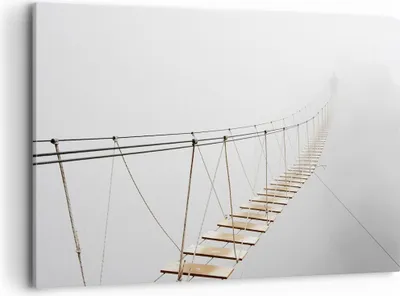 Produktbild von Bild auf Leinwand - Leinwandbild - Einteilig - Brücke ausgesetzt Nebel - 120x80cm - Wand Bild - Wanddeko - Wandbilder - Leinwanddruck - Bilder - Wanddekoration - Leinwand bilder - AA120x80-5018