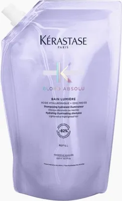 A refill pouch for shampoo, presented against a white background.