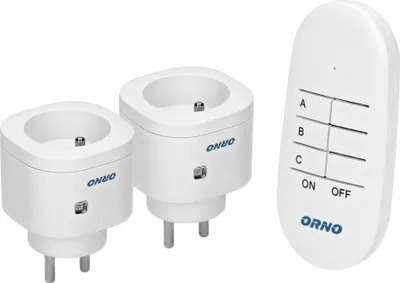 Immagine prodotto di Orno OR-GB-440 - Spina radio per l'accensione e lo spegnimento di apparecchi elettrici (2 pezzi, telecomando)