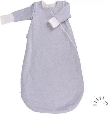 Produktbild von Popolini iobio Schlafsack Winterschlafsack Vario Interlock/Teddyplüsch GOTS Grau-Ecru L=110cm