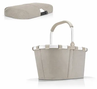 Produktbild von reisenthel Einkaufskorb Tasche Korb carrybag herringbone sand BK6049 + Cover herringbone sand BP6049, KI-generiertes Bild