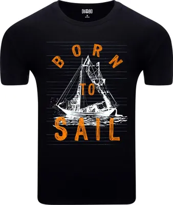 Obrázek produktu pro Diarbo pánské tričko s potiskem Born to sail černé velikost S