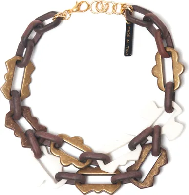 Produktbild von Kurze Kette Bettina mit unterschiedlichen Kunstharzgliedern von collezione alessandro