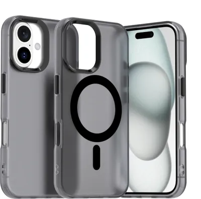 Obrázek produktu pro Pouzdro MagSafe pro Apple iPhone 16 - Zadní kryt Phonesta HardFrost Poloprůhledné - Matné černé