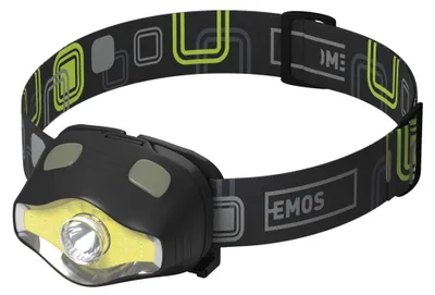 COB LED + LED čelovka P3536, 220 lm, 100 m, 3x AAA