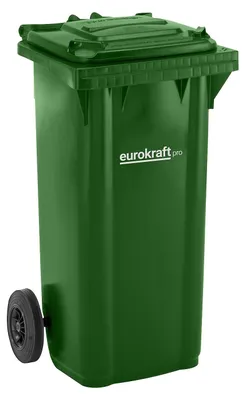 Image de Grande poubelle de 120 litres, couleur verte