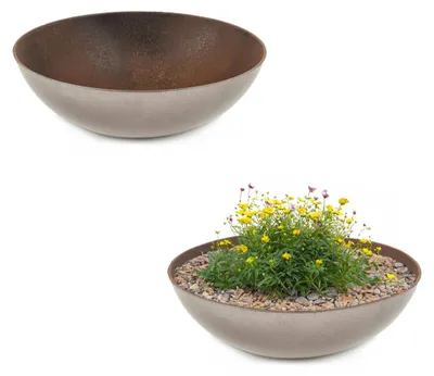 Produktbild von Pflanzschalen für draussen Dekoschalen rund Rost-Optik 19 cm