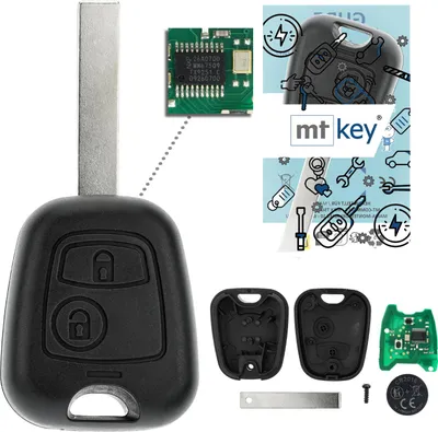 Produktbild von MT-KEY Funk Schlüssel HU83 434MHZ PCF7961 ASK kompatibel mit Peugeot 307 308 I Citroen Berlingo II C4 (Grand) Picasso I 433MHZ Funk Fernbedienung