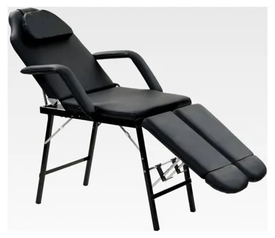Produktbild von Kosmetikliege Massageliege Massagebank Behandlungsstuhl Tragbarer Kosmetikstuhl Kunstleder 185x78x76 cm Schwarz