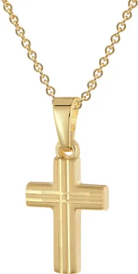 trendor 28220 Kreuz für Kinder Gold 333 / 8K An Vergoldeter Silberkette 1