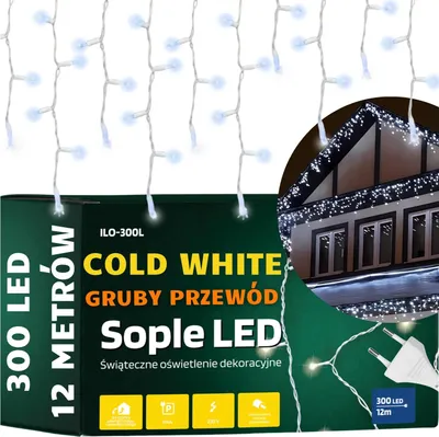 Obrázok produktu pre Vonkajšie osvetlenie ľadové sviečky hrubé LED káblové osvetlenie svetelná clona pre domácnosť