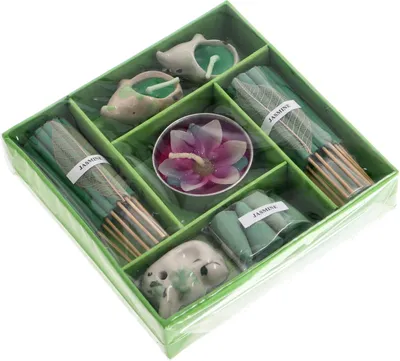 Produktbild von Räucherstäbchen & Duftset, Geschenkset Räucherstäbchen aus Thailand - Jasmin, Grün, 3*12*12 cm, Räucherstäbchen & Sets aus Thailand