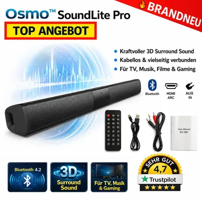 Obrázek produktu pro Osmo™ SoundLite Pro – soundbar 5.3, reproduktory, Bluetooth, domácí kino, zvukový systém k televizi