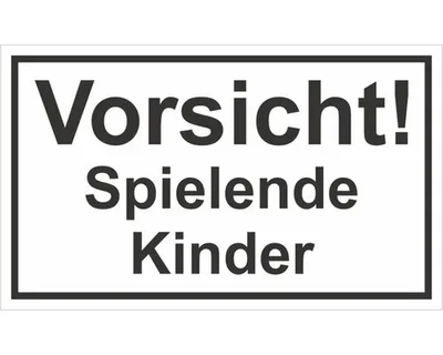 Produktbild von Schild "Vorsicht! Spielende Kinder" 250x150 mm