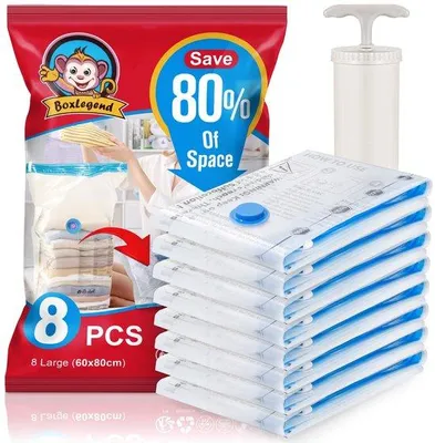 Image de Sacs sous vide pour vêtements, lot de 6, format jumbo, réutilisables